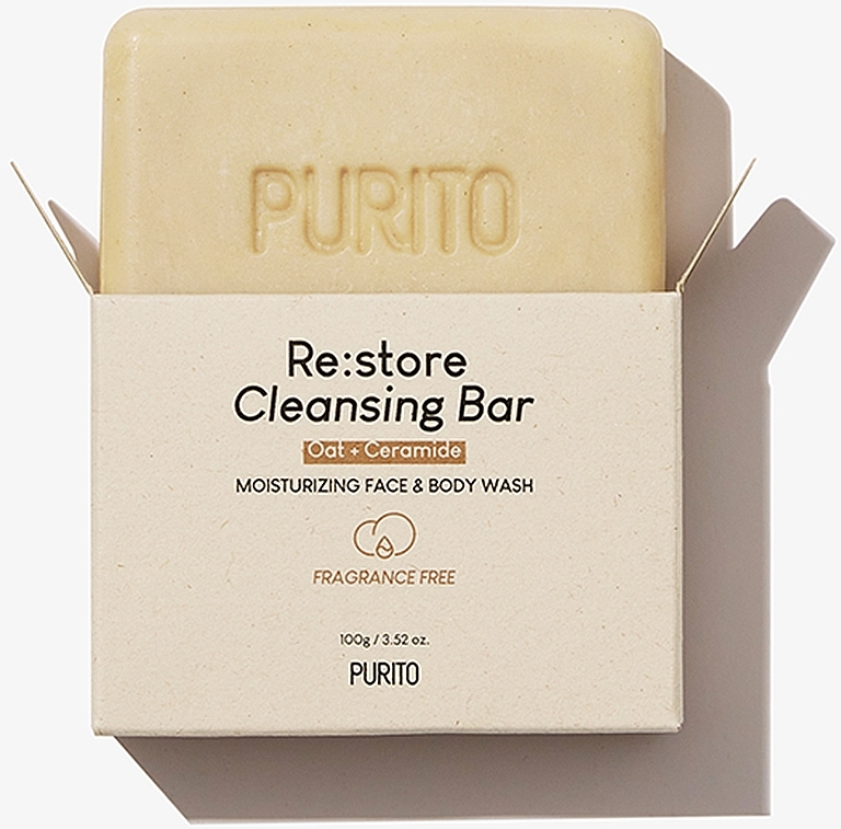 Face & Body Soap - Purito Re lief Cleansing Bar Oat + Ceramide — photo N2