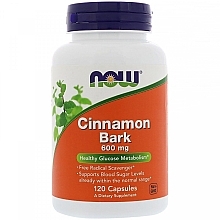 Cinnamon Bark Capsules, 600mg - Now Foods Cinnamon Bark — photo N1