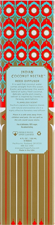 Pacifica Indian Coconut Nectar Reed Diffuser - Reed Diffuser — photo N3