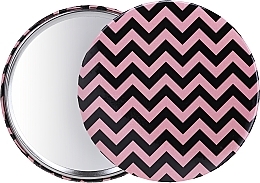 Fragrances, Perfumes, Cosmetics Mirror, pink-black zig-zags, 7 cm - Inter-Vion