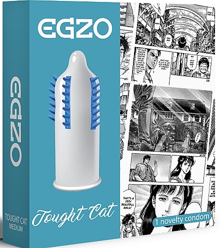 Ribbed Condoms "Touqht Cat" - Egzo — photo N2