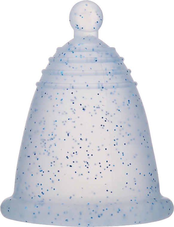 Menstrual Cup with Ball, size M, light blue glitter - MeLuna Classic Menstrual Cup — photo N3