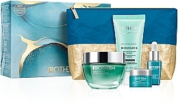 Fragrances, Perfumes, Cosmetics Set - Biotherm Aquasource (f/gel/50ml + f/foam/50ml + elixir/7ml + eye/cr/5ml + pouch)