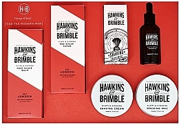 Fragrances, Perfumes, Cosmetics Set - Hawkins & Brimble Set (scr/125ml + asb/125ml + br/oil/50ml + sh/cr/100ml + wax/100ml + sh/brush)