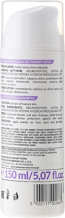 Face Lifting-Emulsion - Farmona Neurolift+ Face Lifting Emulsion SPF 15 — photo N4