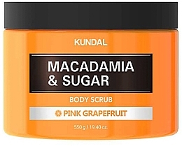 Fragrances, Perfumes, Cosmetics Pink Grapefruit Body Scrub - Kundal Macadamia&Sugar Body Scrub Pink Grapefruit