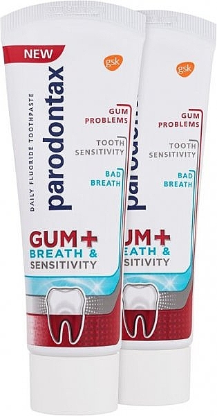 Set - Parodontax Gums + Breath & Sensitive Teeth Toothpaste Duo (toothpaste/2x75ml) — photo N1