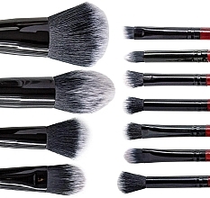 Makeup Brush Set MB-290, 11 pcs, black-silver case - MaxMar Brush Set — photo N16