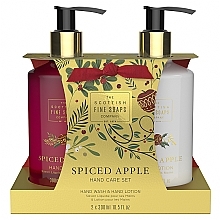 Fragrances, Perfumes, Cosmetics Set - Scottish Fine Soaps Spiced Apple Hand Care Set (h/wash/300ml + h/lot/300ml)