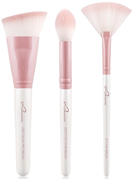 Makeup Brush Set, 3 pcs - Luvia Highlight & Contour Brush Set — photo N1