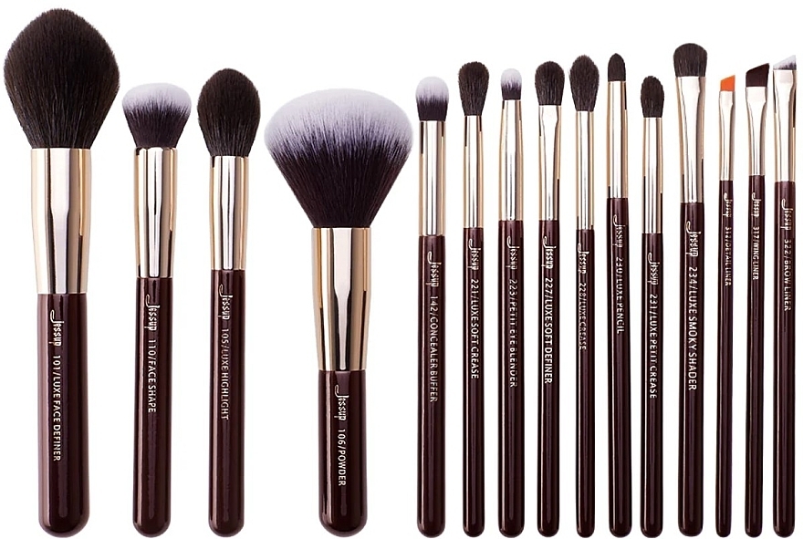 Makeup Brush Set, T282, 15 pcs - Jessup — photo N1