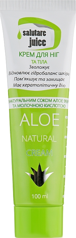Foot Cream with Aloe Juice & Lactic Acid - Green Pharm Cosmetic Salutare Juice Aloe Natural Cream — photo N1