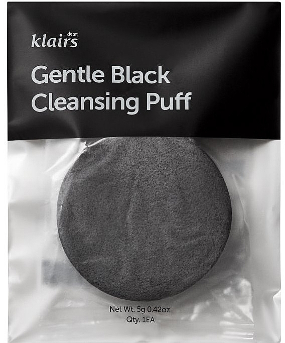 Face Wash Sponge - Klairs Gentle Black Cleansing Puff — photo N1