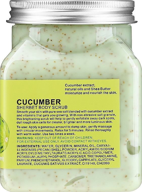 Cucumber Body Scrub - Wokali Sherbet Body Scrub Cucumber — photo N7