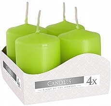 Votive Candle Set 40x60 mm, green, 4 pcs. - Bispol — photo N1