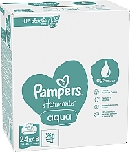 Baby Wet Wipes, 24x48 pcs - Pampers Harmonie Aqua Baby Wipes — photo N4