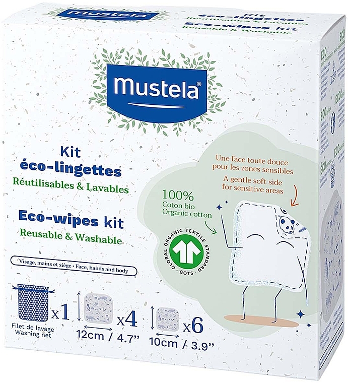100% Organic Cotton Eco-Wipes - Mustela Eco-Wipers Kit — photo N1