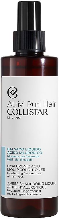 Hydrating Hyaluronic Acid Conditioner - Collistar Attivi Puri Hair Hyaluronic Acid Liquid Conditioner — photo N1