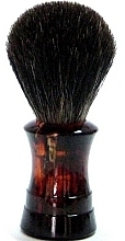 Shaving Brush with Badger Fiber, plastic, dark brown - Golddachs Pure Badger Plastic Havanna — photo N1