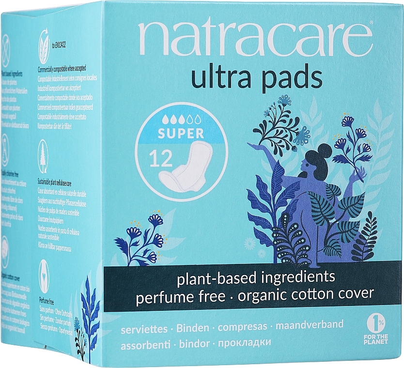 Sanitary Pads, 12 pcs - Natracare Ultra Super Period Pads — photo N1