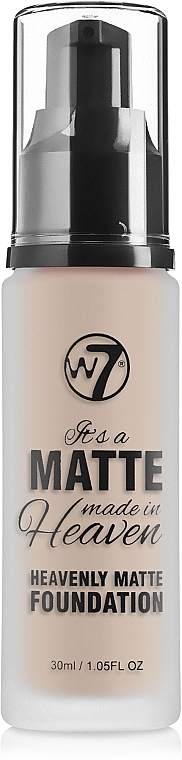 Matte Foundation - W7 It's a Matte Made in Heaven Heavenly Foundation — photo N1