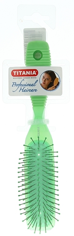 Classic Massage Hair Brush, oval, 7 rows, light green - Titania — photo N1