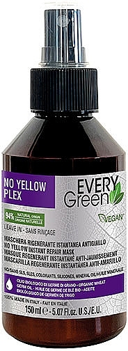 Blond and Bleached Hair Anti-Yellow Spray Mask - EveryGreen No Yellow Plex Instant Repair Mask — photo N1