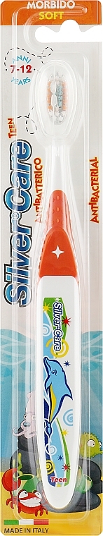 Kids Toothbrush "Silver Care Teen", 7-12 years, orange - Silver Care — photo N1