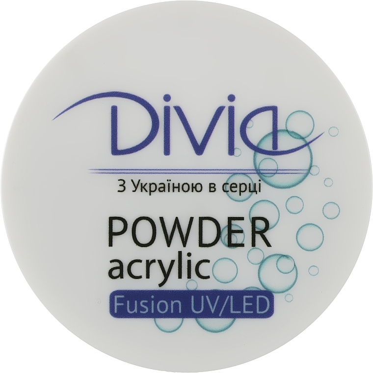 Acrylic Powder for Nail Extensions, Di1815 - Divia Acrylic Powder Fusion UV/LED — photo N1