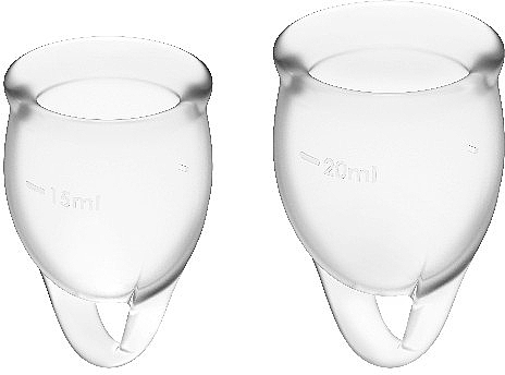 Menstrual Cup Set, transparent - Satisfyer Feel Confident Menstrual Cups Transparent — photo N1
