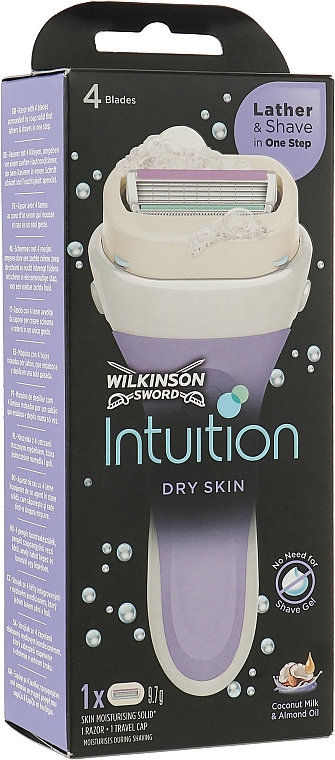 Shaving Machine + 1 Replaceable Blade - Wilkinson Sword Intuition Skin Coconut Milk & Almond Oil — photo N1