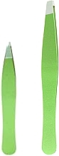 Tweezers Set, 2 pcs, green - Titania Tweezer Set Green — photo N1