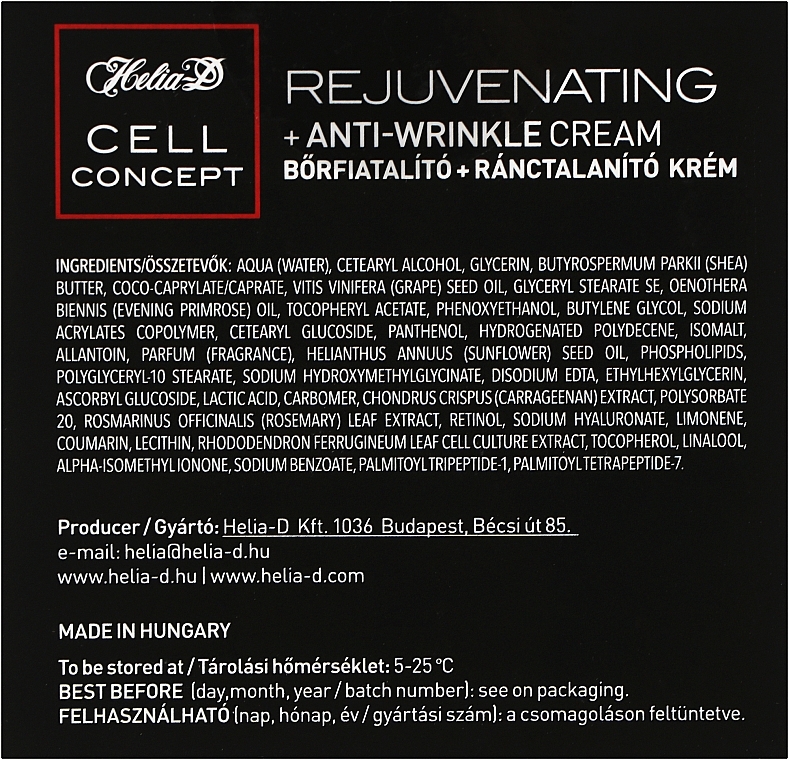 Anti-Wrinkle Night Face Cream, 65+ - Helia-D Cell Concept Cream — photo N3