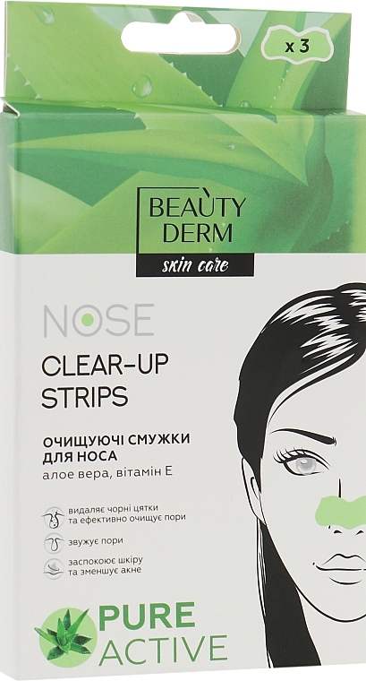 Nose Cleansing Strips with Aloe Vera Extract - Beauty Derm Nose Clear-Up Strips — photo N1