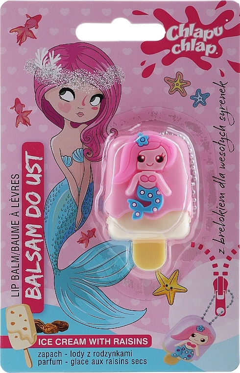 Little Mermaid Lip Balm, raisin ice cream - Chlapa Chlap Ice Cream With Raisins Lip Balm — photo N1