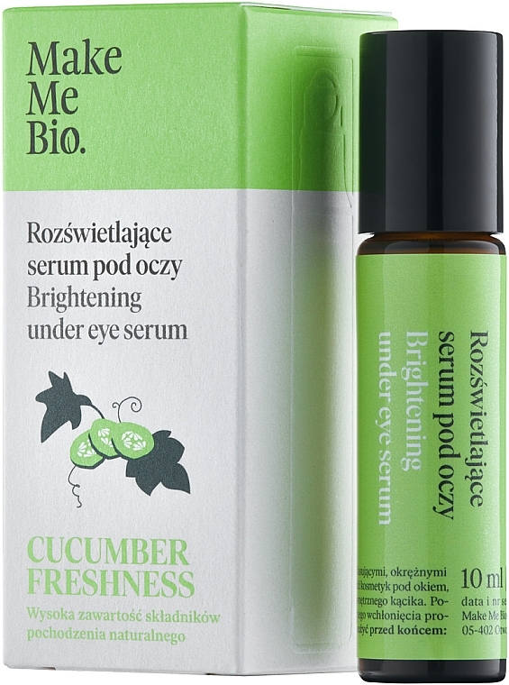 Brightening Eye Serum "Cucumber Freshness" - Make Me Bio Cucumber Freshness Brightening Under Eye Serum — photo N1