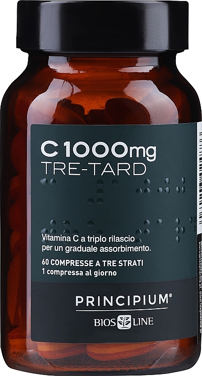 Triple Action Vitamin C Dietary Supplement - BiosLine Principium C1000mg TRE-TARD — photo N3