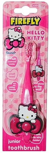 Children's Toothbrush with 3D Holder, pink - Hello Kitty Firefly — photo N1