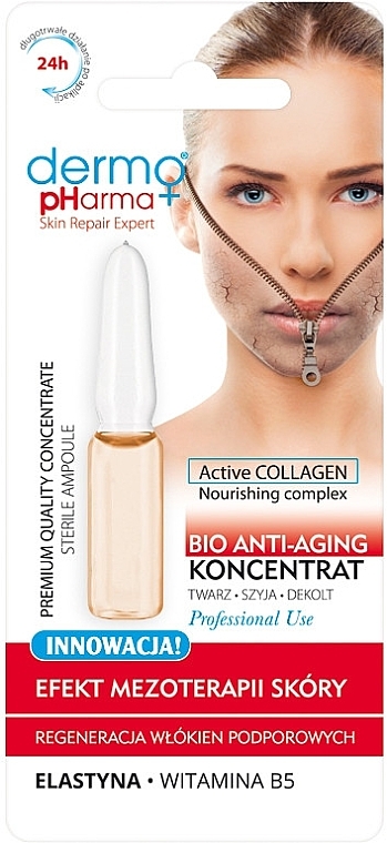 Face Serum "Mesotherapy Effect" - Dermo Pharma Active Collagne Bio Anti-Aging Concentrate — photo N1