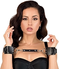 Fragrances, Perfumes, Cosmetics Eco-Leather Handcuffs 'Good Girl', black - MAKEUP Women's PU Leather Handcuffs 