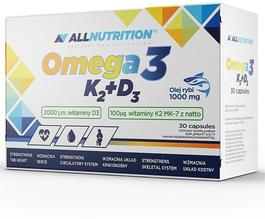 K2+D3 Dietary Supplement - Allnutrition Omega 3 K2+D3 — photo N6