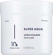 Fragrances, Perfumes, Cosmetics Moisturizing Hyaluronic Acid Complex Pads - Missha Super Aqua Ultra Hyalron Toner Pads