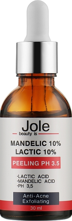 Face Peeling with Mandelic & Lactic Acids - Jole Mandelic 10%+ Lactic 10% Peeling pH 3,5 — photo N1