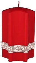 Fragrances, Perfumes, Cosmetics Decorative Candle "Star", red, 9x14cm - Artman Crystal Opal Pearl