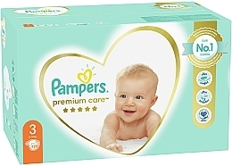 Pampers Premium Care Diapers Size 3 (Midi), 6-10kg, 120 pcs - Pampers — photo N3