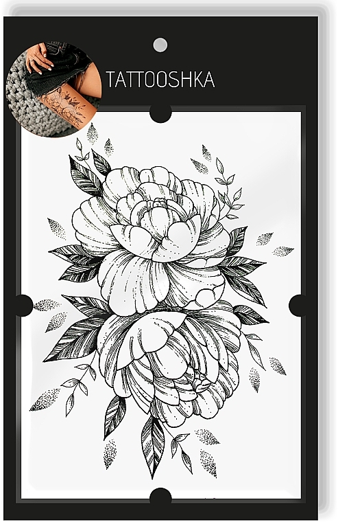 Temporary Tattoo "Large Peony" - Tattooshka — photo N2