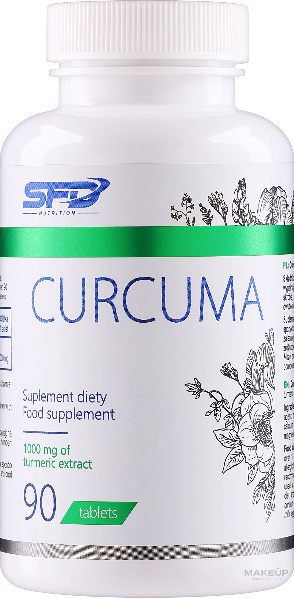 Turmeric Dietary Supplement - SFD Nutrition Curcuma 1000 mg — photo 90 ЊВ.