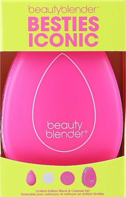 Set - Beautyblender Besties Iconic Set (sponge/1pcs + soap/16g + cleans/mat/1pcs + bag) — photo N1