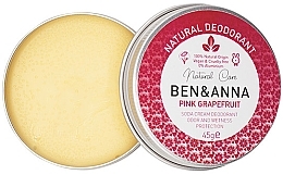 Fragrances, Perfumes, Cosmetics Natural Creamy Deodorant - Ben & Anna Pink Grapefruit Soda Cream Deodorant
