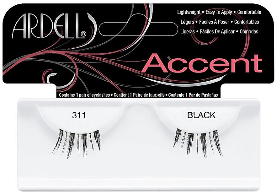 False Lashes - Ardell Accent Eyelashes 311 Black — photo N1